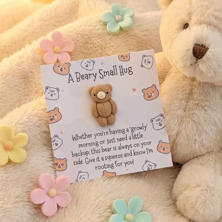 Teddy Bear Pocket Hug Emotional Support Card Keepsake Token for wholesale by Pocket Hugs Co