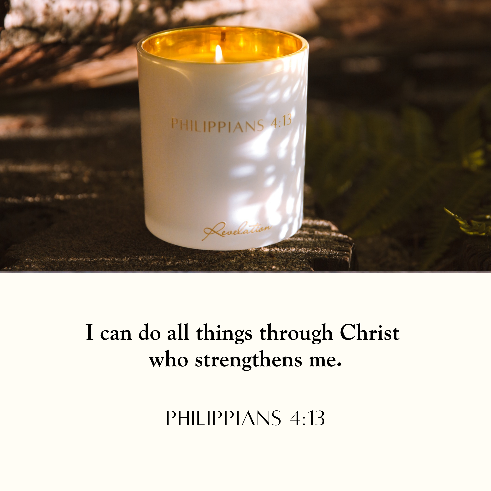 Revelation Candle - Wholesale Jar/Filled Candle - NEW! "I Can Do All things" Philippians 4:13 Revelation Candle1