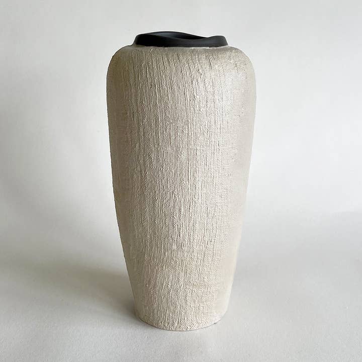 YUTA - Large Vase, Charcoal/Beige for wholesale by KOTI London