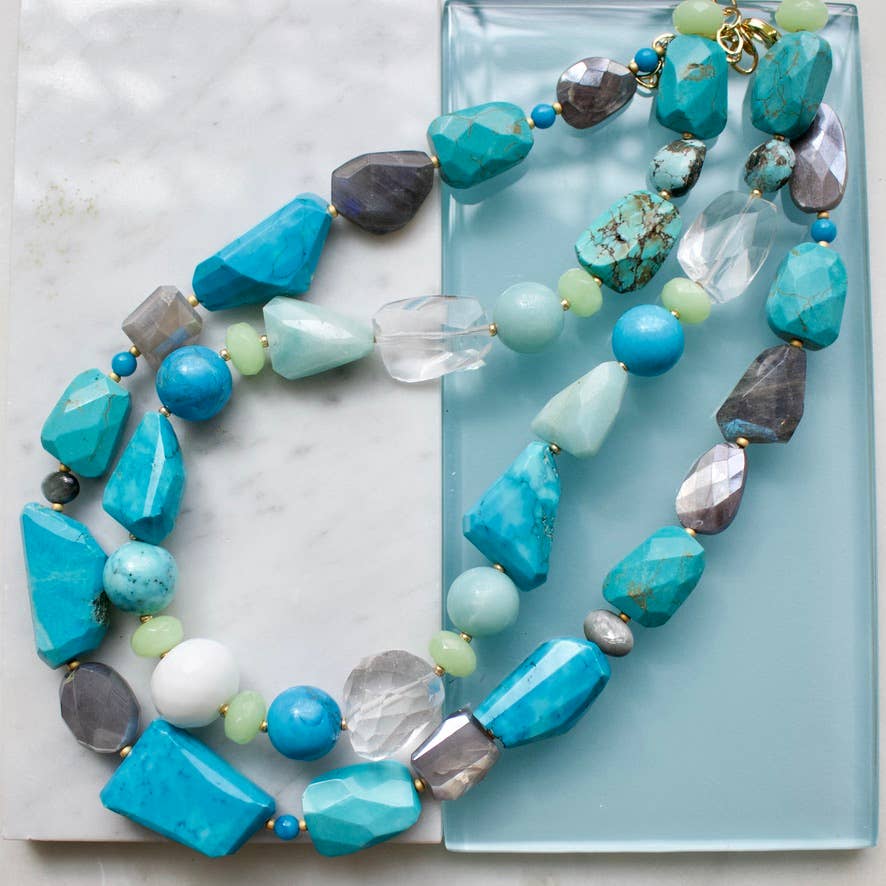 a.v. max - Wholesale Kralen/parelketting - Gefacetteerde Echte Klomp Ketting|9 kleuren23