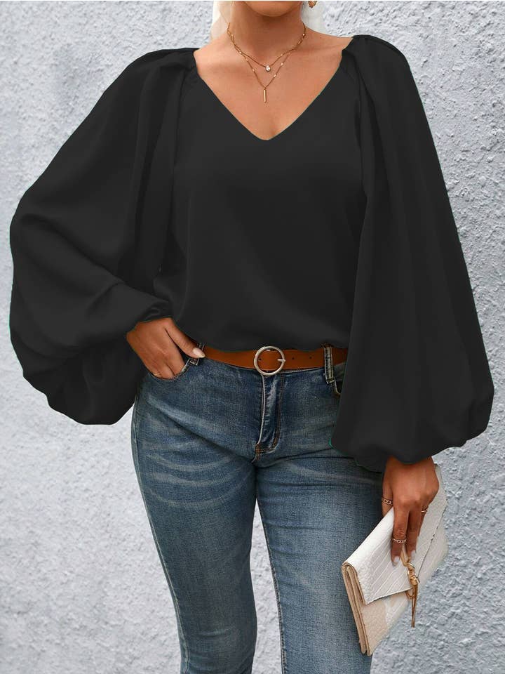 Miss Sparkling - Wholesale Blouse - Women's - Lantern Sleeve Blouse5