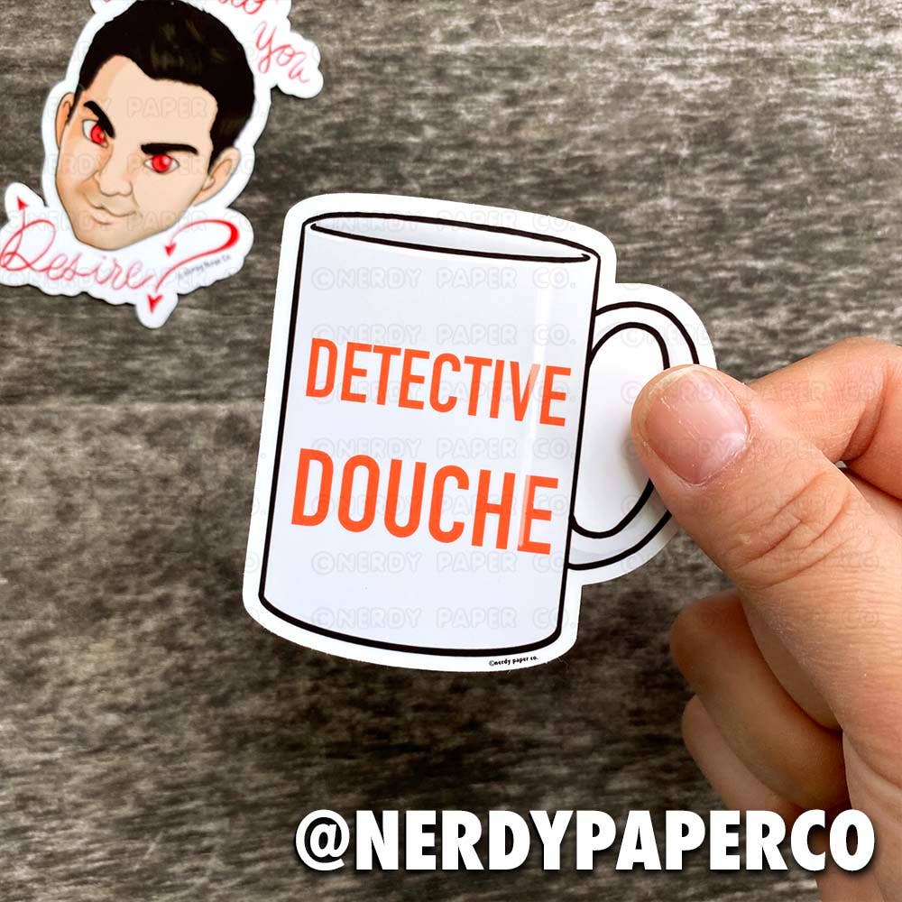 NERDY PAPER CO. - Wholesale Sticker - 'Detective Douche' - Hand Drawn Waterproof Vinyl Sticker
