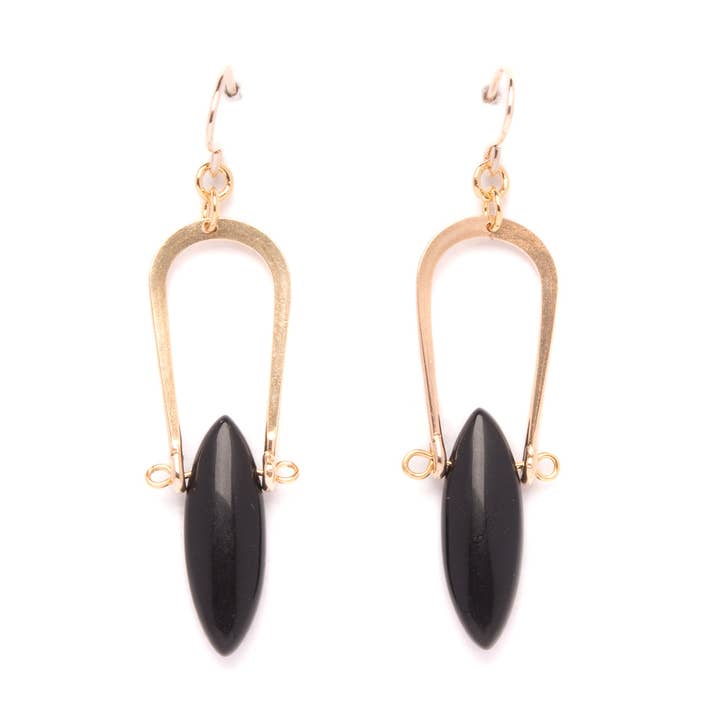 Amulet Earrings in Black Jasper for wholesale by Michelle Starbuck Designs