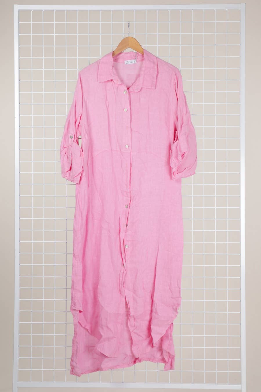 la maison des fibres naturelles - Wholesale Button Down Shirt - Women's - Long shirt dress 68036 100% LINEN22