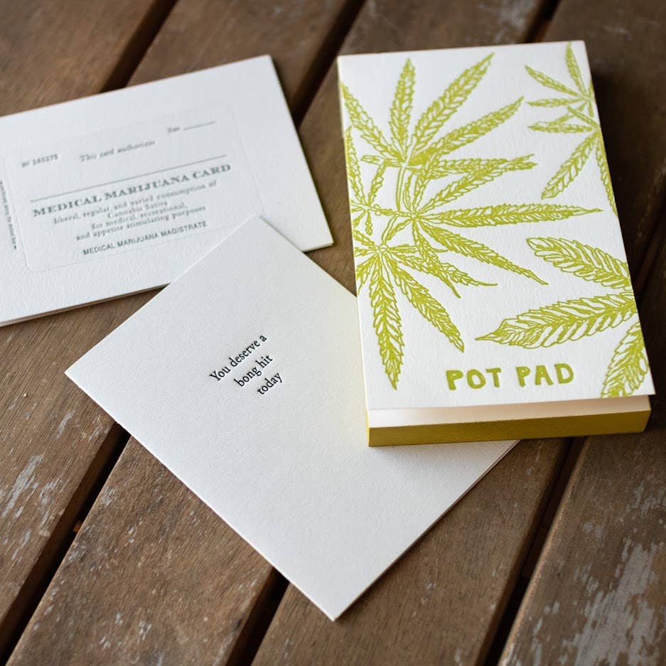 Hat Wig Glove Co. - Wholesale Everyday Greeting Card - You Deserve a Bong Hit Letterpress Card1