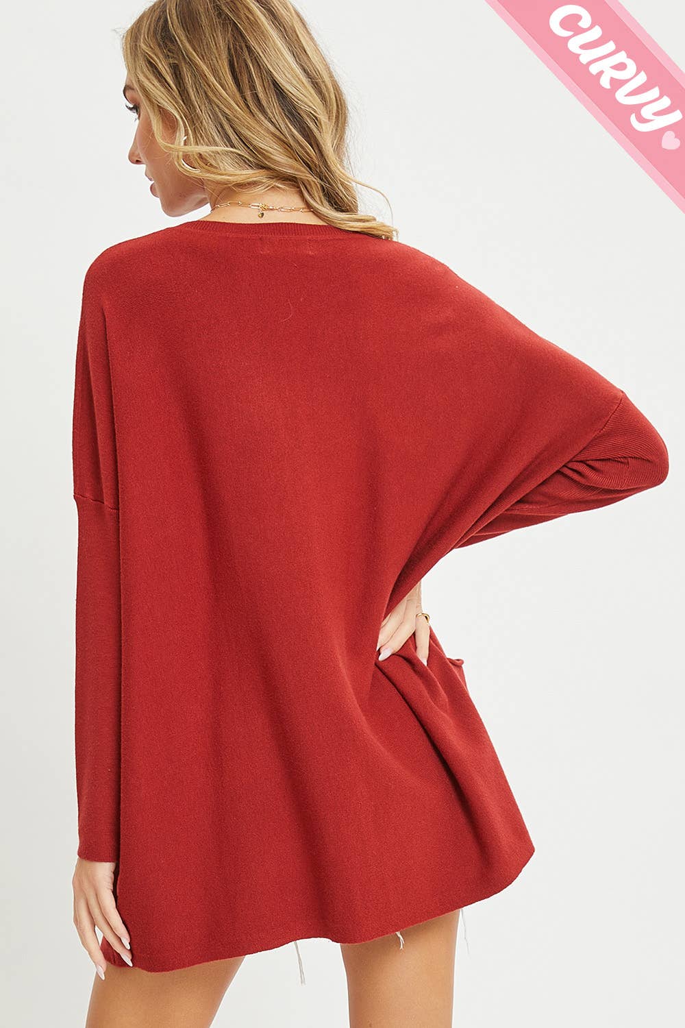 Sweet Lovely by Jen - Wholesale Tunic Sweater - Women's - FRONT POCKET OVERSIZE SWEATER PLUS SIZE82