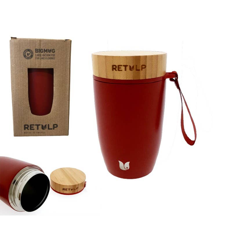 RETULP - Wholesale Broodtrommel/lunchdoos - RETULP Big Mug geïsoleerde foodpod 500 ml in klassieke rode kleur3