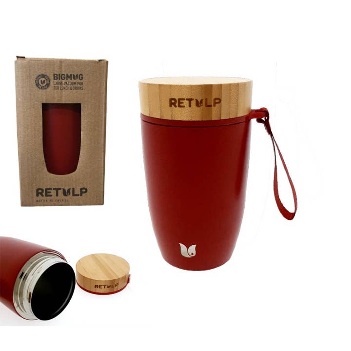 RETULP - Wholesale Broodtrommel/lunchdoos - RETULP Big Mug geïsoleerde foodpod 500 ml in klassieke rode kleur3