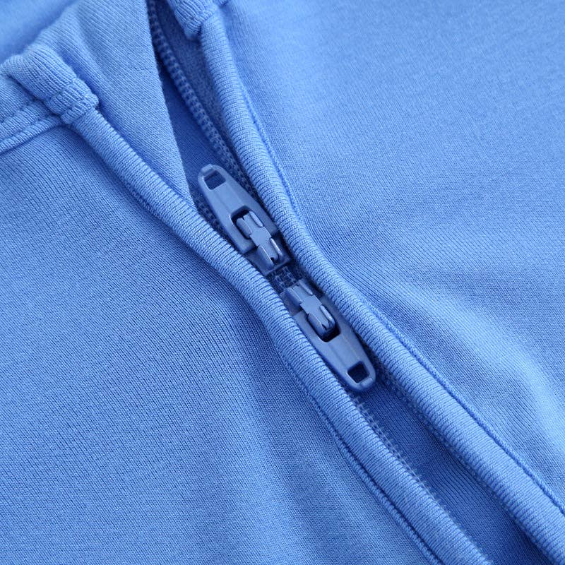 Luxie Charm - Wholesale Bodysuit (Footed) - Baby - Pure Blue Zippered Romper NICU Micro-Preemie Sleep & Play7