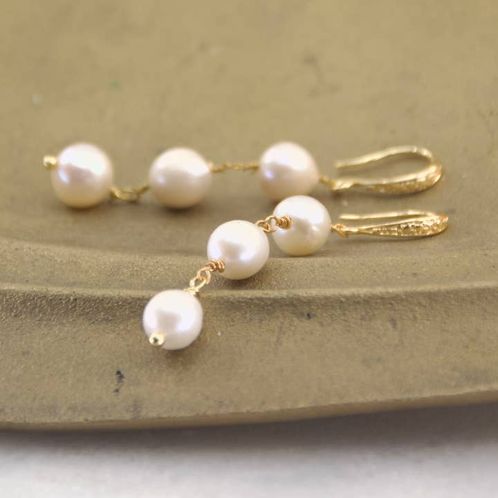 Baroque Freshwater Pearl Drop Earring for wholesale by Veluna