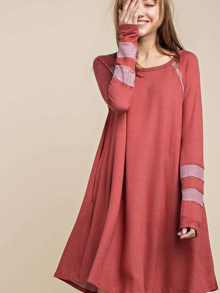 FRANSK FROTTÉSTRIK RAGLAN LANGÆRMET BASEBALL for engroshandel hos mittoshop