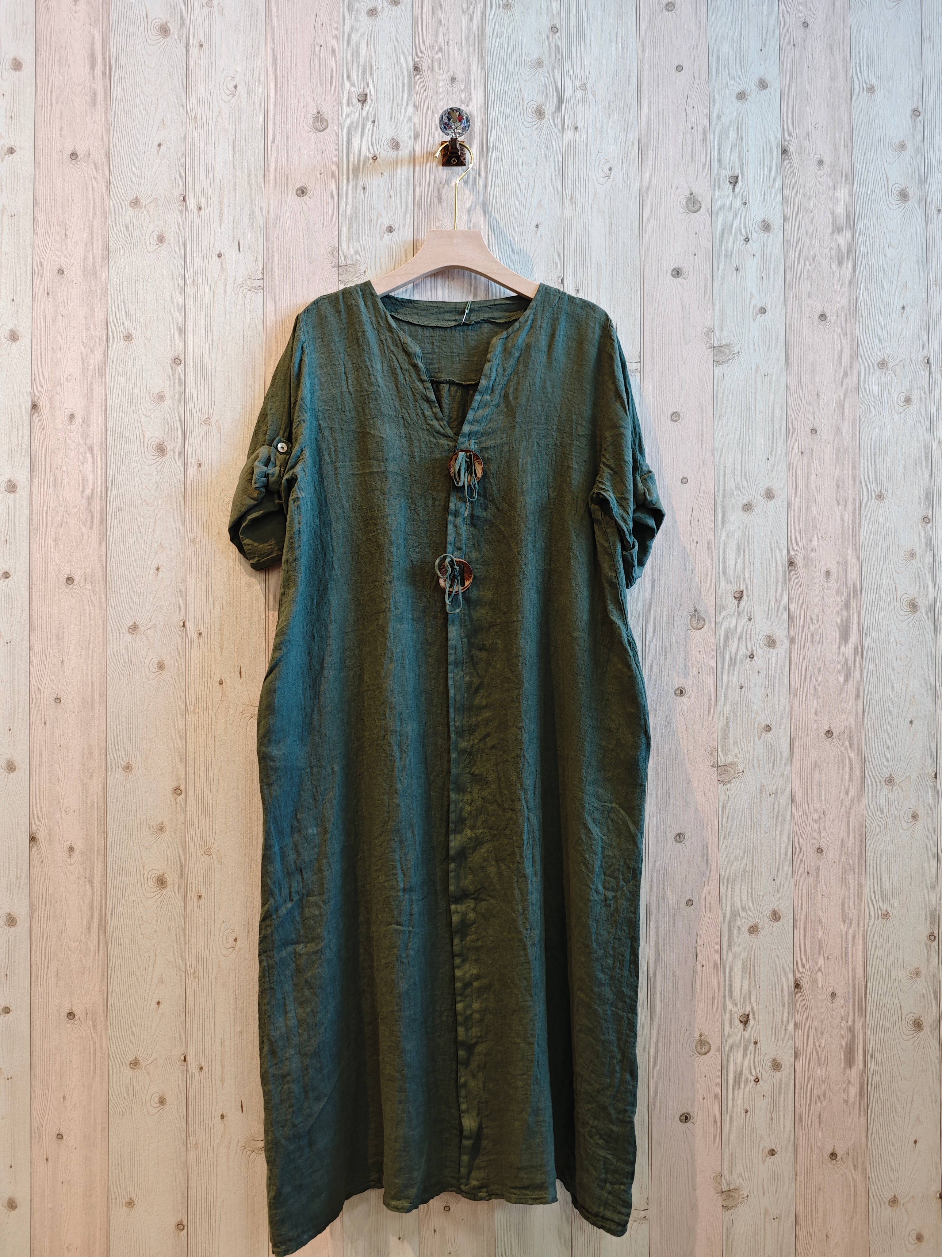 Linen & More – wholesale Klänning - Dam – REF 16325 LÅNG TVÅRINGSKLÄNNING 100% LINNE9