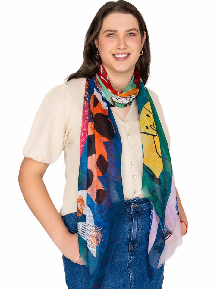 DLUX Rollo Pure Micromodal Schal, Retro Geometrisch (70x180cm) für den Großhandel von DLUX Scarves