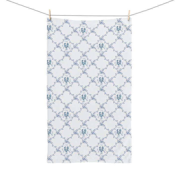 Folk Rooster Badehåndklæder for engroshandel hos Fox & Willow Design Studio