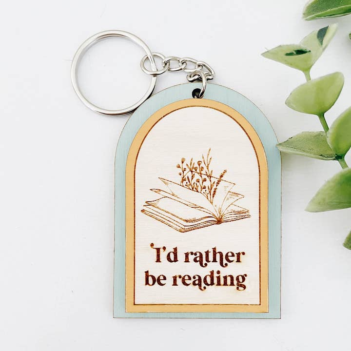 Book Keychain I'd Rather Be Reading Boho Keychain Book Nerd and other Purchase Wholesale bookish keychain. Free Returns & Net 60 Terms on Faire trending on Faire.