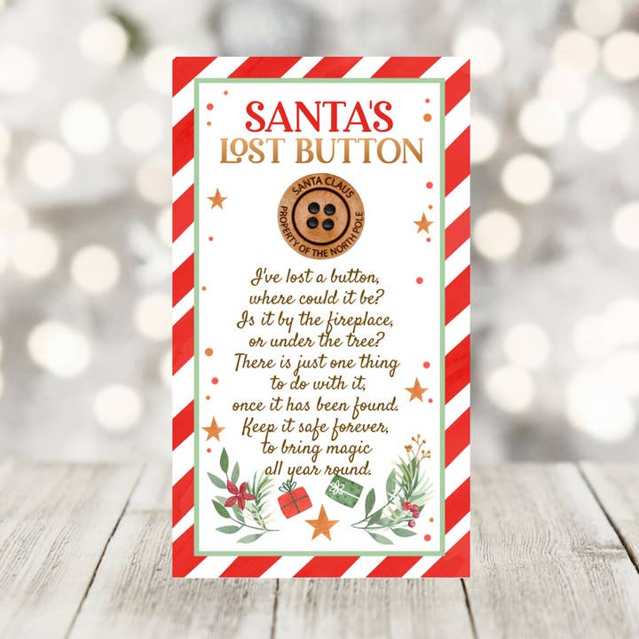 Santa's Lost Button - Saisonprodukt für den Großhandel von Say It in A Snap Jewelry