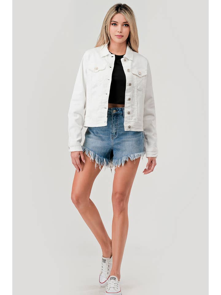 I&M JEAN, INC. – wholesale Jeansjackor – Dam – M7154J - SVART - KLASSISK FÄRG DENIM JACKA8