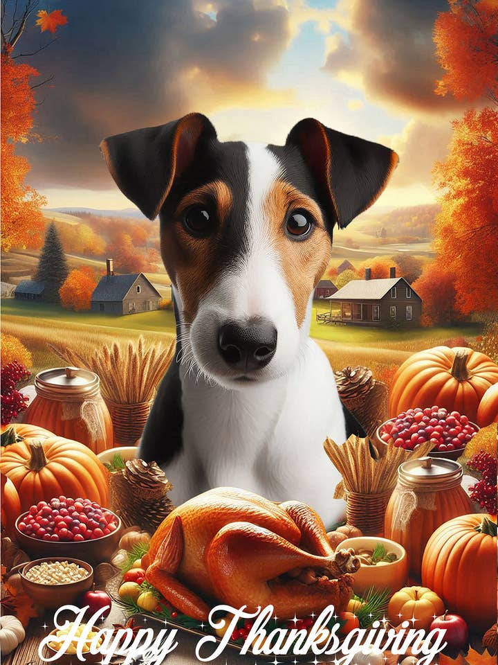 Fox Terrier Tri - Bandeira de Casa de Ação de Graças por atacado de Best of Breed Products