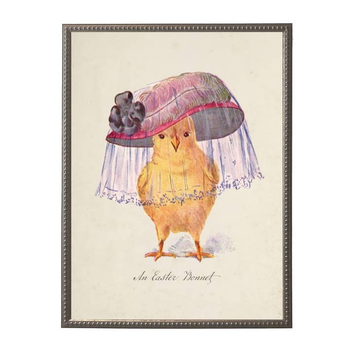 Vintage kyckling med påskhatt vykort för wholesale av Antique Curiosities Inc