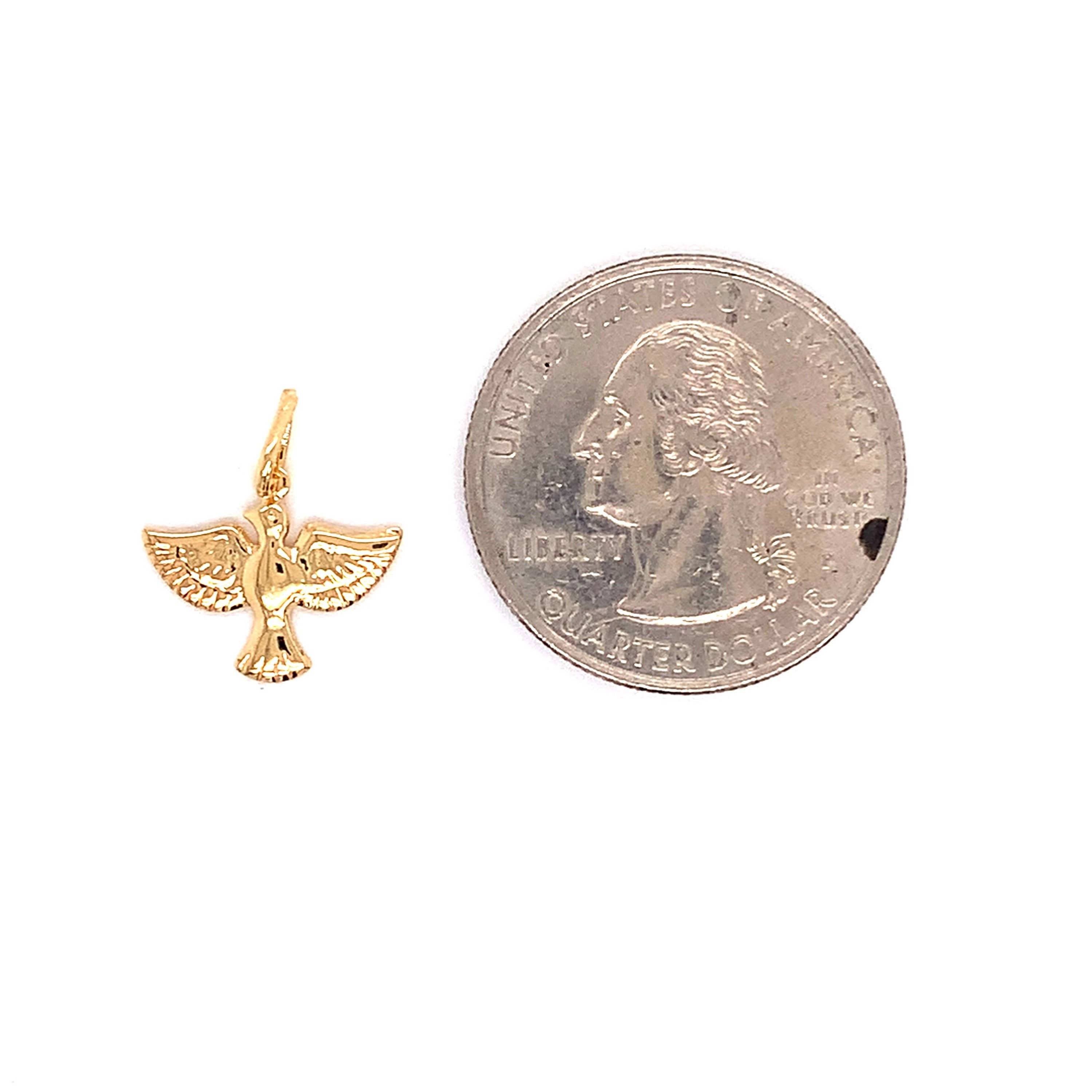 The Bead Bazaar - Wholesale Individual Charm/Pendant - 18K Gold Filled Holy Spirit Charm, Religious Charms, Dove Bird Pendant, Christian Pendants, Holy Spirit Pendant, Bracelet Charm, Religious Medal3