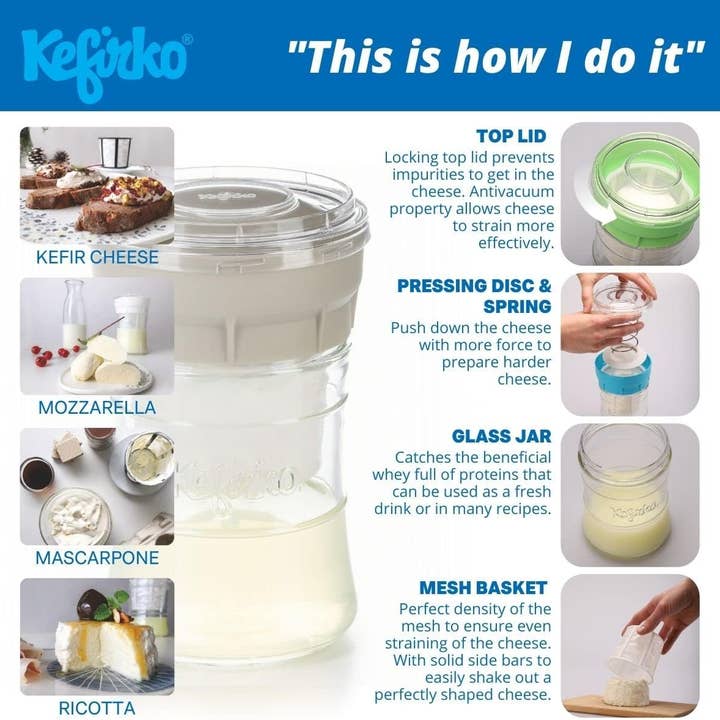 Kefirko – wholesale Kitchen tool/gadget – Kefirko Cheese Maker10