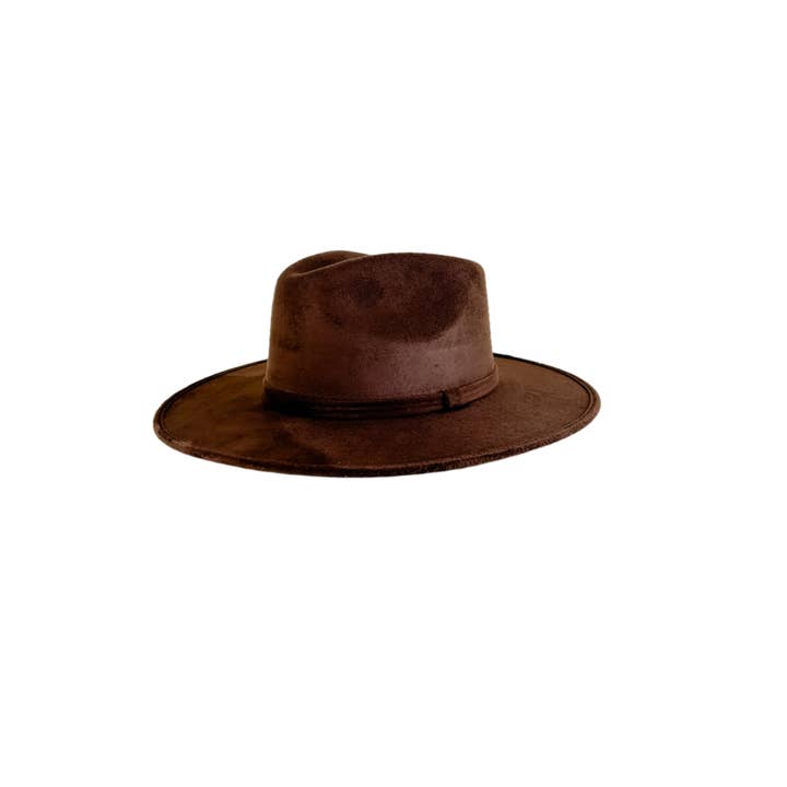 Wilder and Soul Wholesale Hats - Wholesale Fedora - Women's - Vegan Suede Rancher Hat - Chocolate1