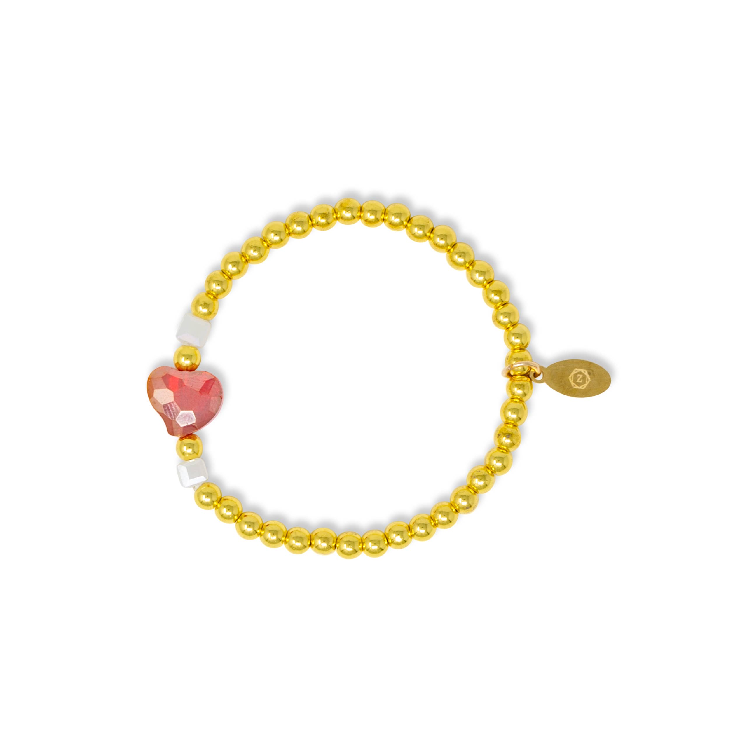Tiny Treats and ZOMI GEMS - Wholesale Beaded Bracelet - Kids - Stretchy Gold Bead Heart Birthstone Bracelets for Kids21