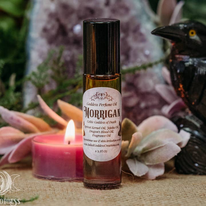 Morrigan Goddess Perfume Oil for Warrior Vibes for wholesale by Inked Goddess Creations