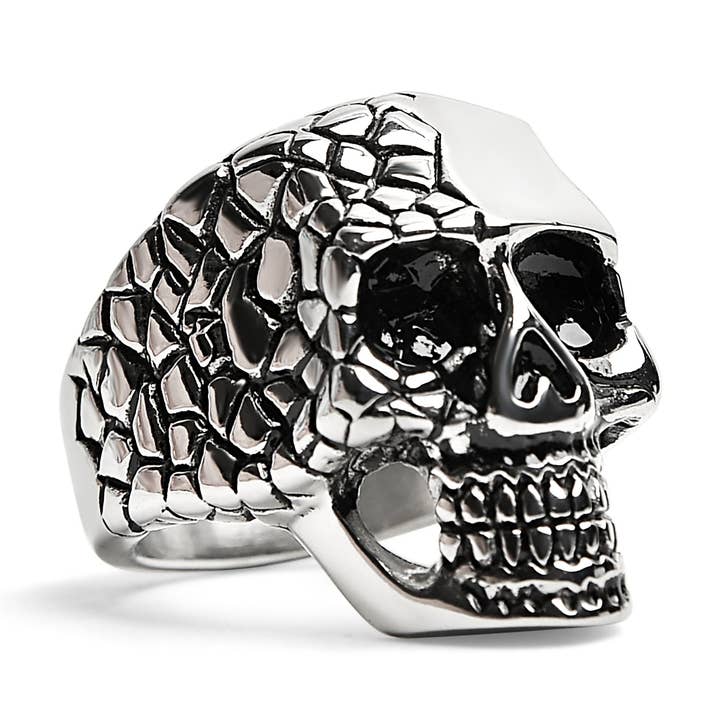 Detailed Cracking Skull Stainless Steel Ring for wholesale by WJW
