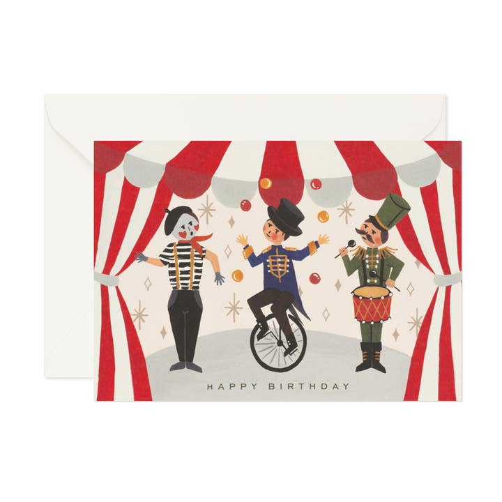 Birthday Greeting Card "Circus" for wholesale by Day One Paper Co.