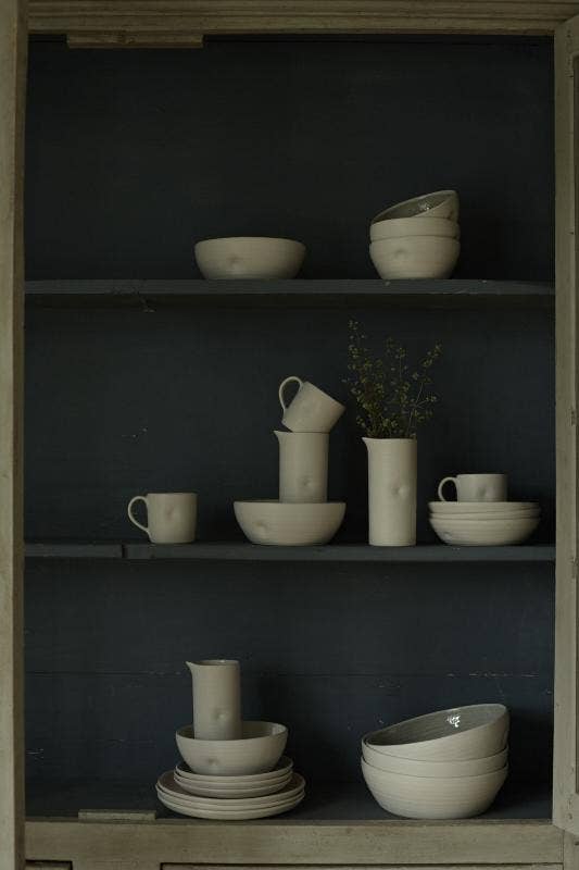 Canvas Home - Wholesale Bowl - Pinch White Stoneware Cereal Bowls, Set of 47