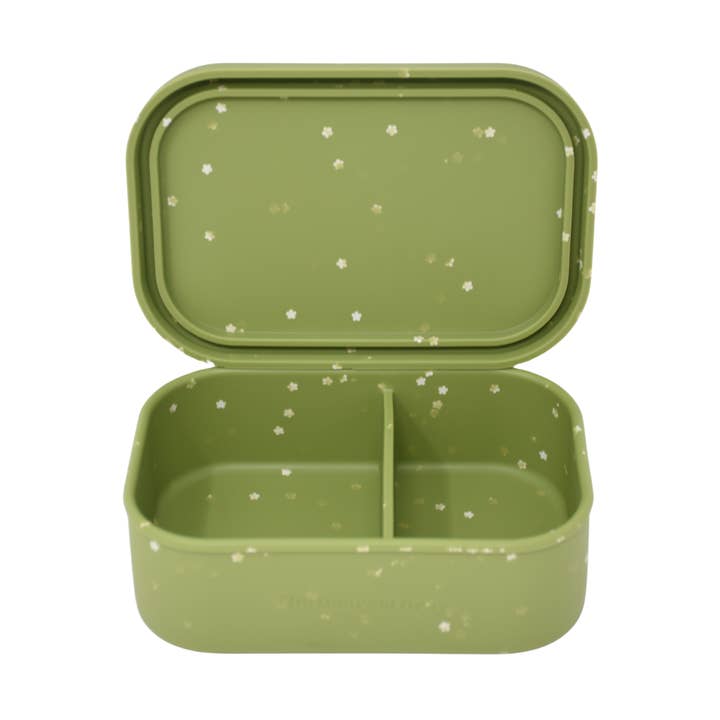 Silicone 2 Divider Bento Box - Moss (Daisy) for wholesale by The Dearest Grey