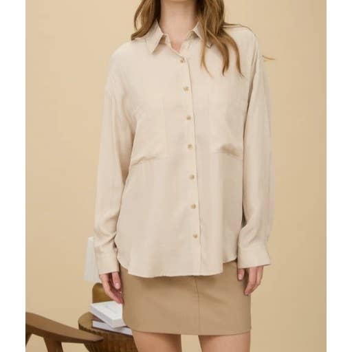 PLUS SIZE OVERSIZED BUTTON DOWN LONG SLEEVE SHIRT for wholesale by Curve Market