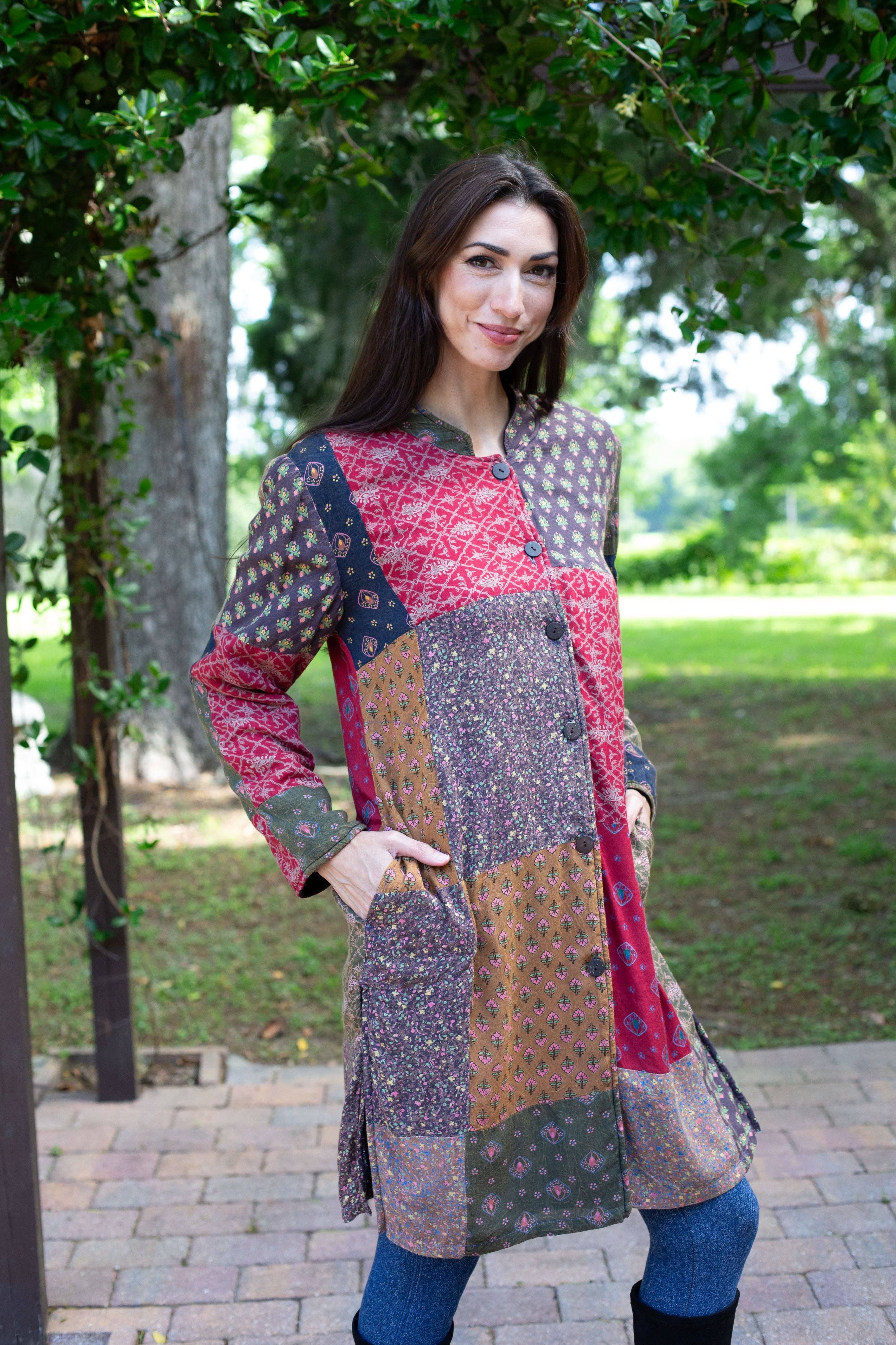 Sacred Threads – Großhandel Jacke – Damen – Boho-Mix-Patchwork-Jacke2