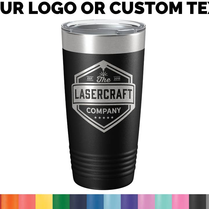 Personalized 20oz Tumbler with custom artwork or logo for wholesale by The Lasercraft Company