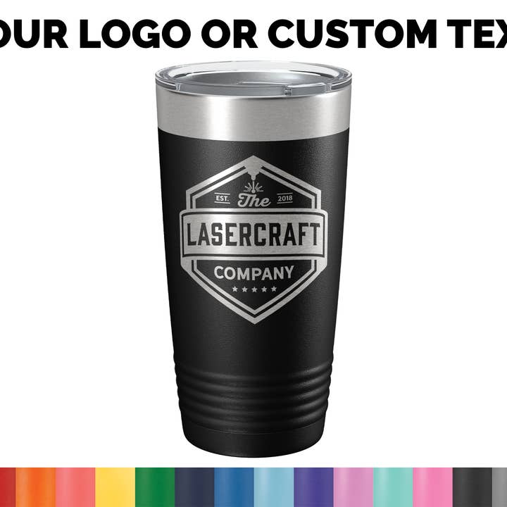 Gobelet personnalisé de 20 oz avec illustration personnalisée ou logo pour la vente par The Lasercraft Company