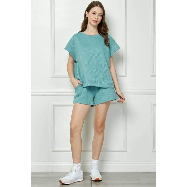 Gemusterte French-Terry-Shorts für den Großhandel von Veveret