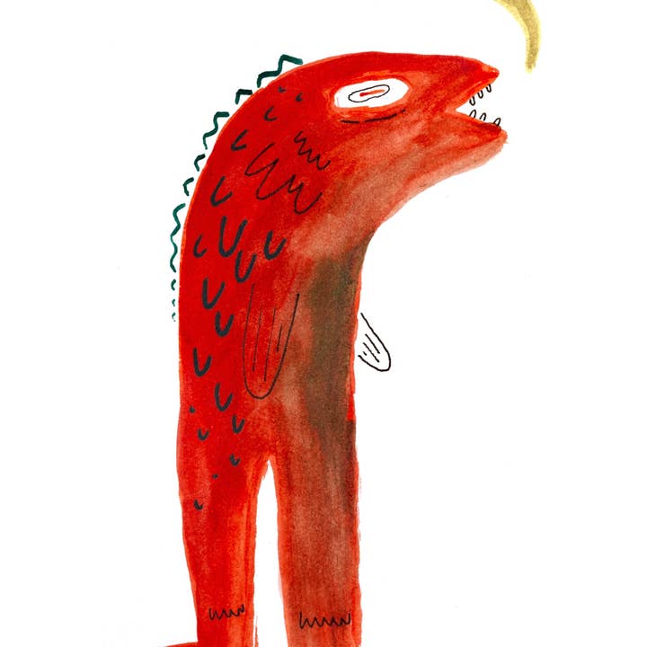 Por favor, ámame pez Postal para venta al por mayor de Kyndra Sweep illustrations