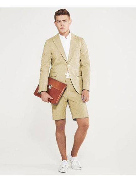 Blazer met korte broek voor heren - Sand Suit voor wholesale door Alberto Nardoni