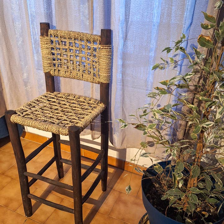 Artisanal Counter Stool in Natural Fiber for wholesale by LeBazare