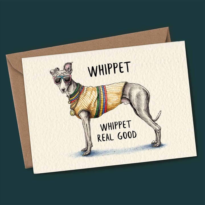 Whippet Card - Birthday Card - Everyday Card for wholesale by Bewilderbeest