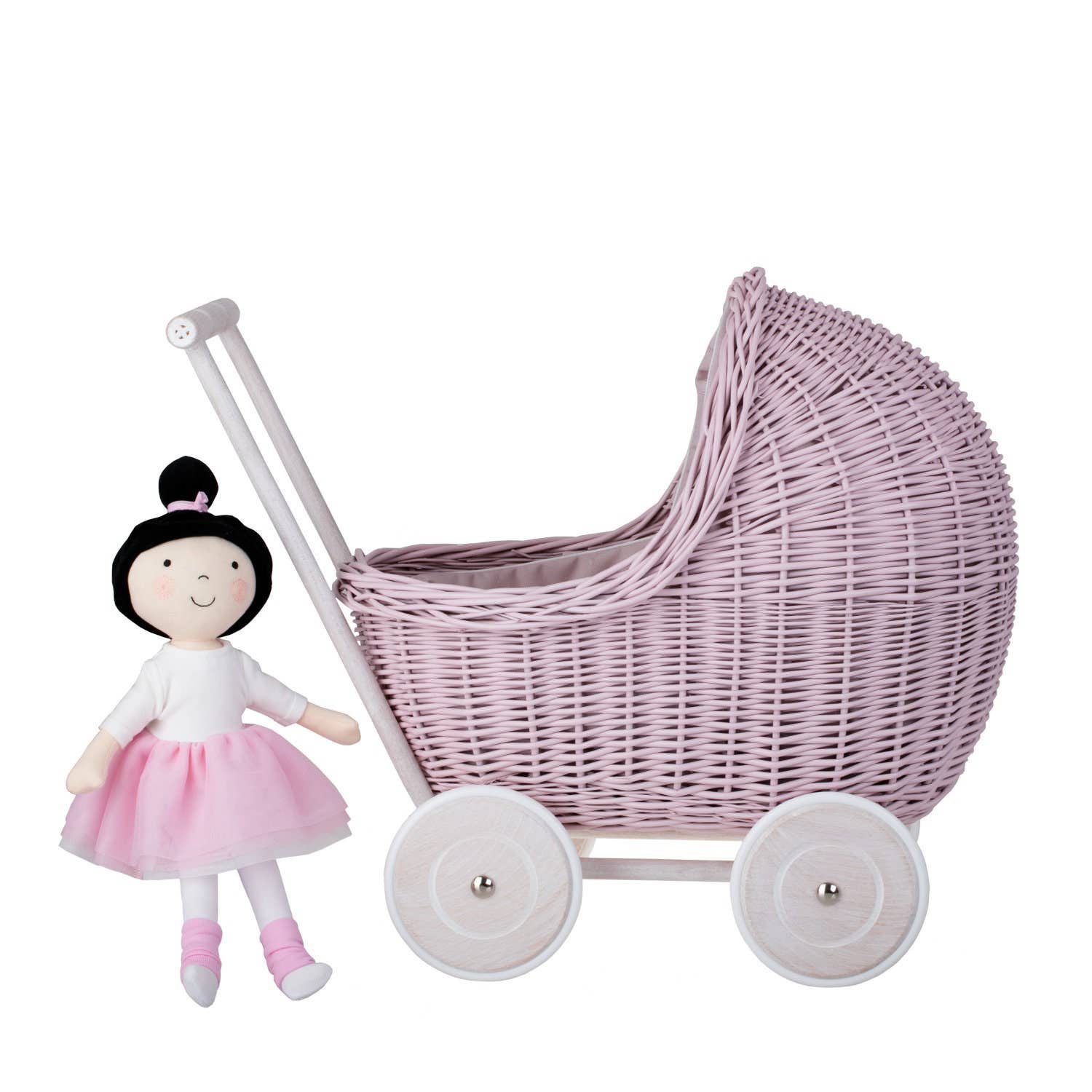 The Wicker Stories – wholesale Doll pram – Kids – Wicker Baby Painted Carriage, Wicker Doll Stroller3