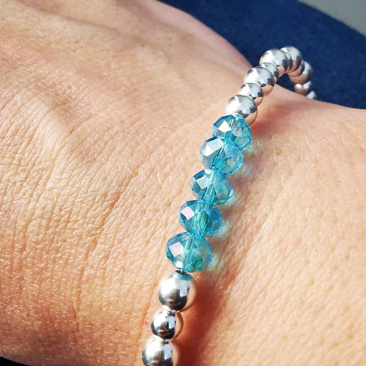IVY - Pulseira de Prata de 1ª Lei com Pérolas de Cristal por atacado de Sophellie Jewellery