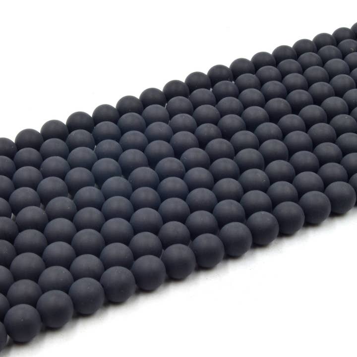 Only Beads - Wholesale Beads - Onyx Beads | Matte Black Onyx Round Beads | 6mm 8mm 10mm2