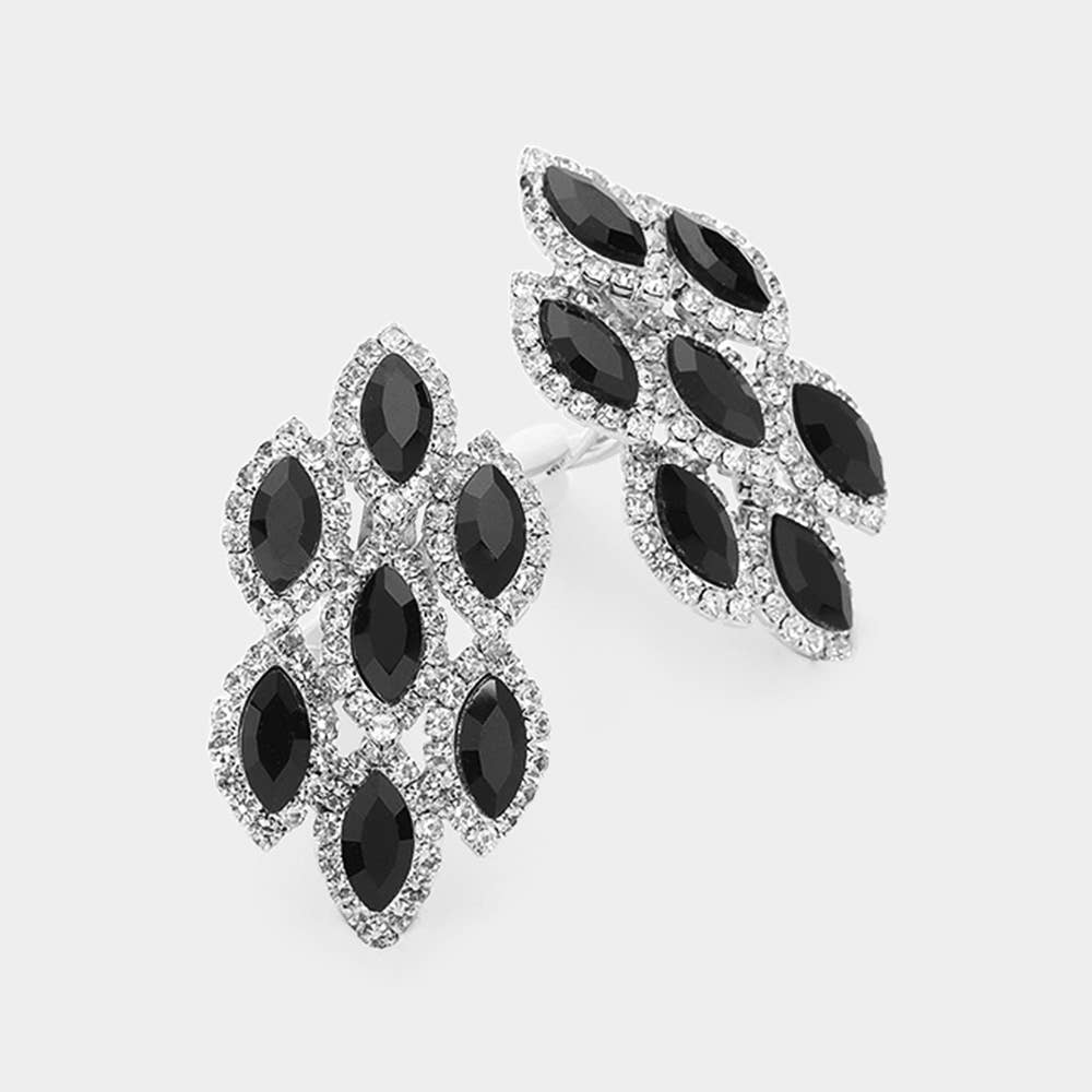 Sensibling Corp. - Wholesale Clip-On Earrings - Marquise Stone Embellished Clip On Earrings18
