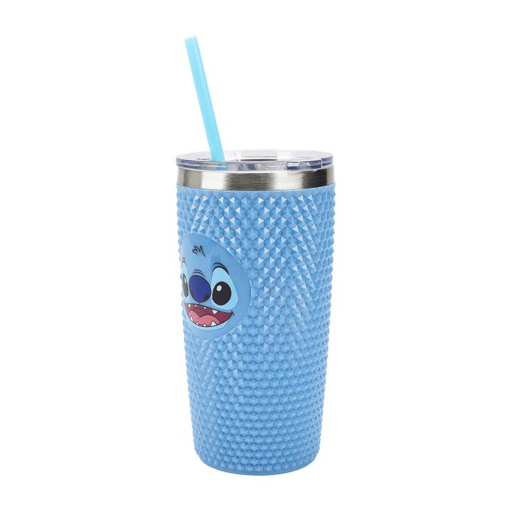 Bioworld Merchandising - Wholesale Insulated Mug/Tumbler - Lilo & Stitch Stitch Character Face Blue 20 Oz Spiked Tumbler2