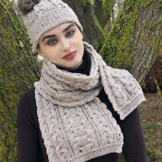 Aran Crafts - Vendita all'ingrosso Sciarpa - Donna - Sciarpa a trecce Chunky X4855