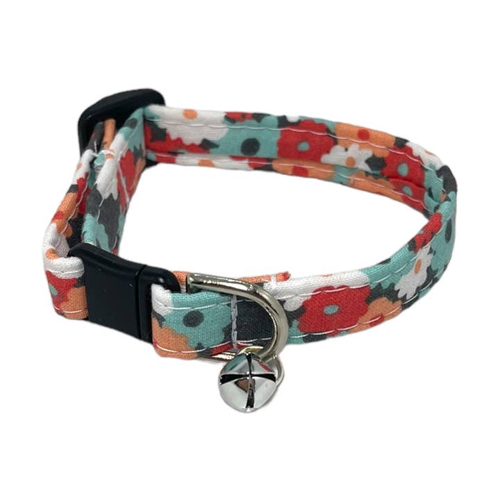 "Coral Floral" - Safety Release Cat Collar for wholesale by Sew Cute Creations By Sydni