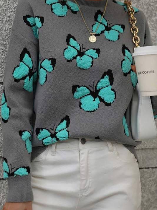 Flarix - Wholesale Knit Sweater - Women's - butterfly knit sweater