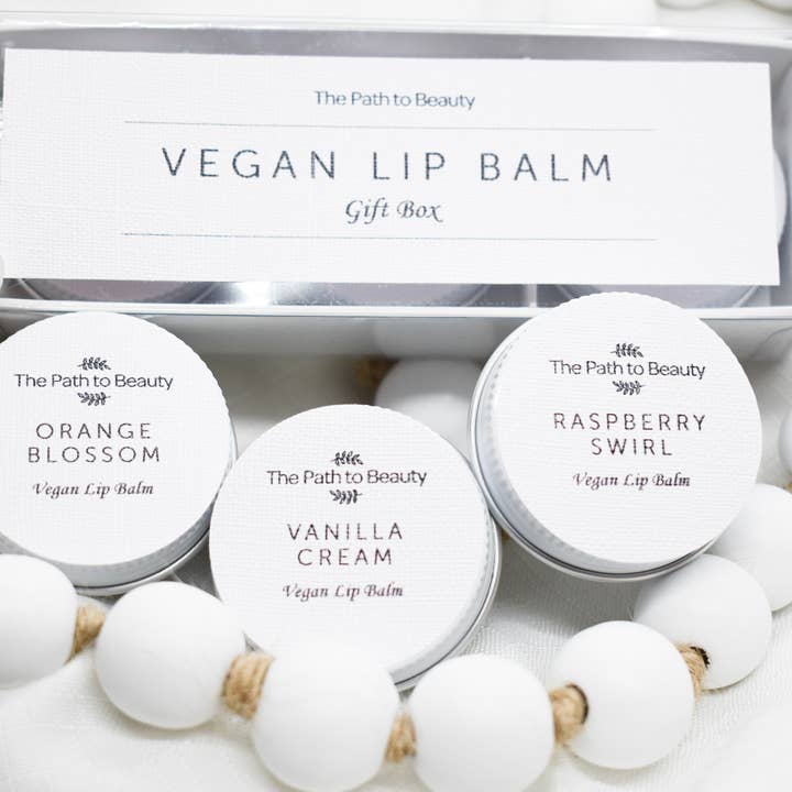 Vegan Lip Balm Gift Box for wholesale by The Path to Beauty